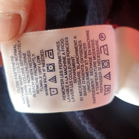 Lands' End 1/4 zip Blue & Red Striped Pullover Sz. L/T 42/44 Sweater - Picture 7 of 10